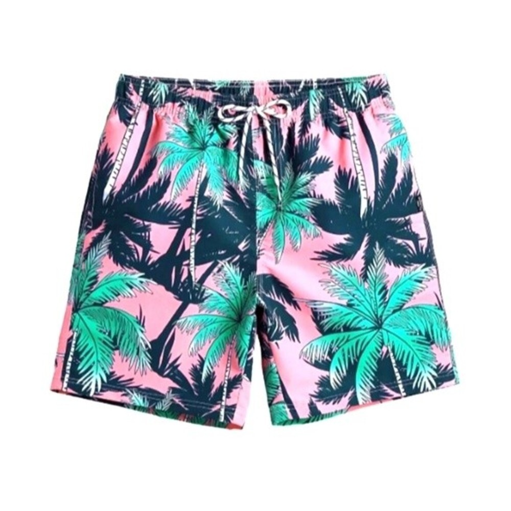 Maamgic Quick Dry Tropical Palm Tree Mesh Lined Swim Trunk‎ Pockets